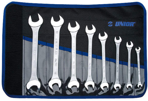 Set of open end wrenches in bag, 6 - 22/8