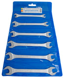 Set of open end wrenches in plastic wallet, 6 - 17/6