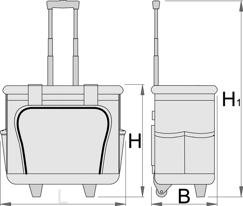 Tool bag with wheels, 460x270x400