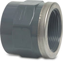 Profec Socket Pvc-U 50mm x 1 1/2" Glue Socket x Female Thread 16Bar Grey With Stainless Steel Ring Type Reinforced | Profec | UK Supplier | Roladex