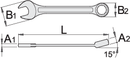 Unior | 626313 | Combination wrench - long type - for safe work at heights - 1.7/16"
