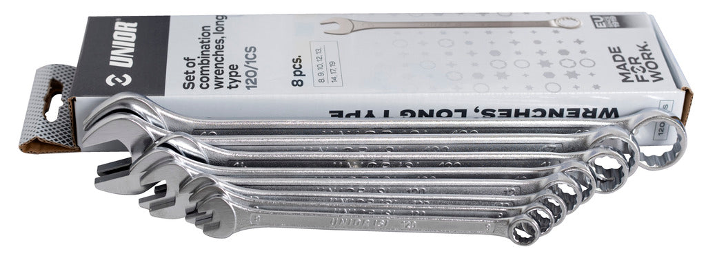 Unior | 603709 | Set of combination wrenches - long type in carton box - 8 - 19/8
