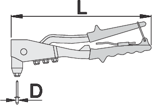 Hand riveter, 2.4, 3.2, 4.0, 4.8