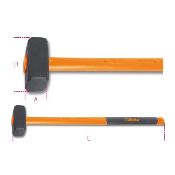 1381T 8000-SLEDGE HAMMERS, FIBRE SHAFTS
