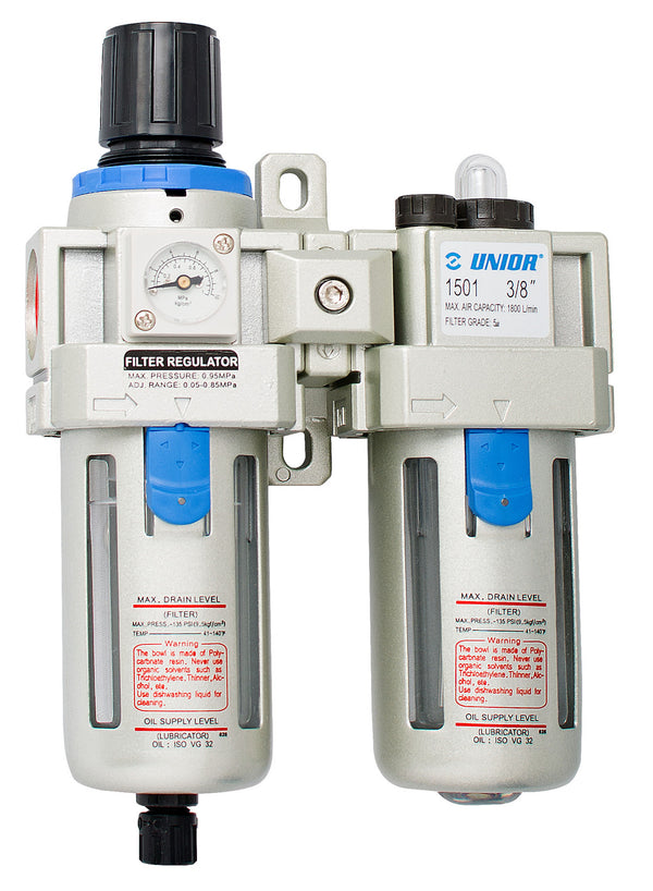 Pneumatic filter regulator and lubricator 3/8", 150