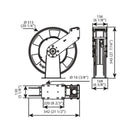 Samoa | 504351 | RM-12L Heavy-Duty Open Hose Reel for Grease & Hydraulic Fluid - 15m x 3/8"