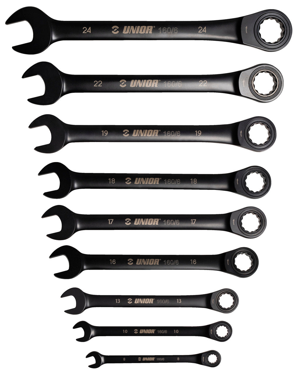 Unior | 623080 | Set of ratchet combination wrenches in carton box