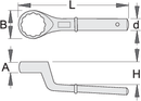 Single offset ring wrench, 27