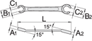 Offset open ring wrench, 16 x 18