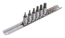 Screwdriver socket set with HX profile 1/4" on rail, HX2.5-HX7/6