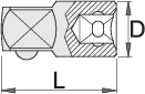 Unior Adaptor 1/4", 1/4" - 3/8" – Roladex Industrial Ltd, www.roladex.co.uk