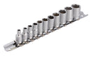 Socket set 1/4" on rail, 4-14/11