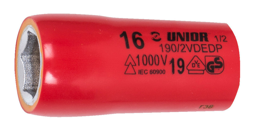 Unior | 612200 | Insulated socket 1/2" - 6 point - 17mm