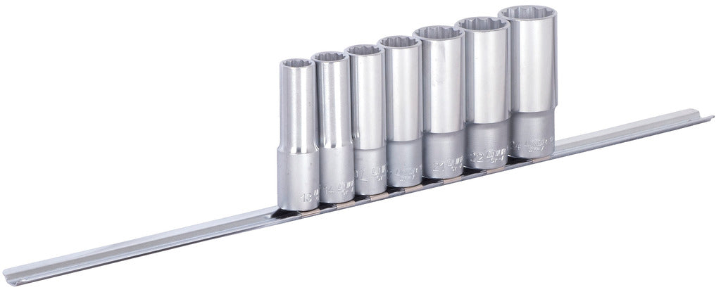 Unior | 622636 | Socket set 1/2" - long type on rail - 13 - 24/7