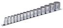 Socket set 1/2" on rail, 10 - 32/15