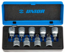 Set of screwdriver sockets with TX profile 1/2" in metal box, /9