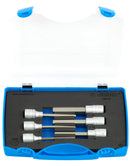 Set of long hexagonal screwdriver socket 1/2" in plastic box, 5 - 14 /7