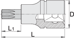 Unior | 605566 | Screwdriver socket 1/2" with TX profile - TX 40
