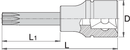 Unior Long screwdriver socket 1/2" with TX profile, TX 60 – Roladex Industrial Ltd, www.roladex.co.uk