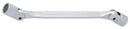 Double swivel end socket wrench, 14 x 15