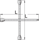 Four-way rim wrench, 17 x 19 x 21 x 23