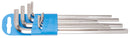 Set of hex wrenches, long type on plastic clip, 1.5-10