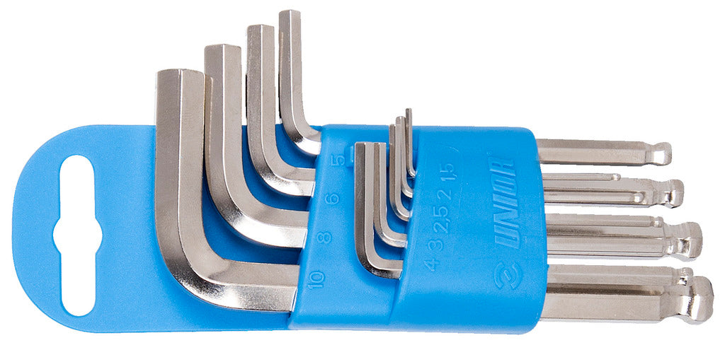 Unior | 607853 | Set of ball-end hex wrenches on plastic clip - 1 - 5 - 10/9