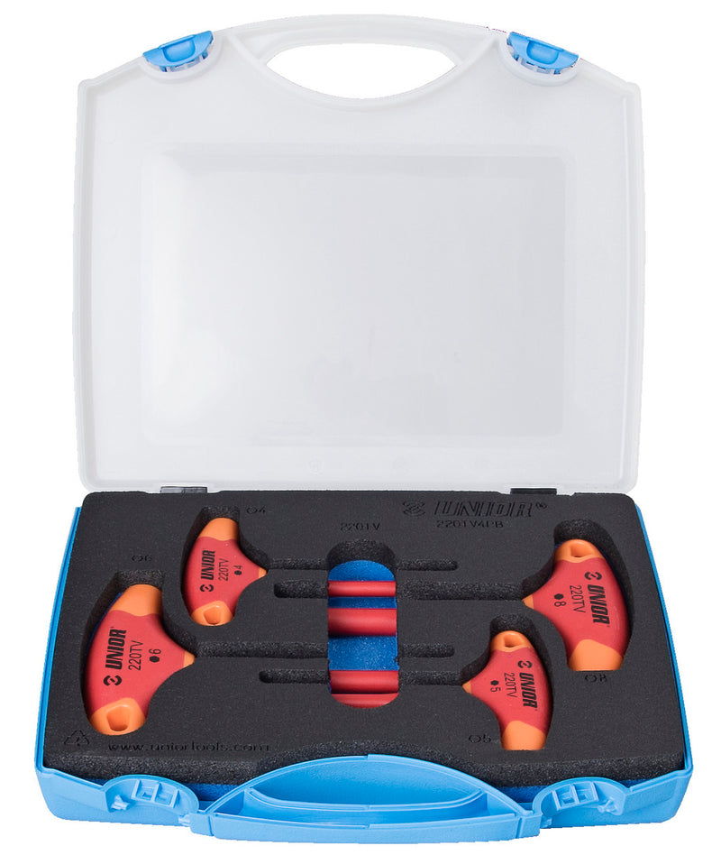 Set of insulated hex T wrenches in plastic box