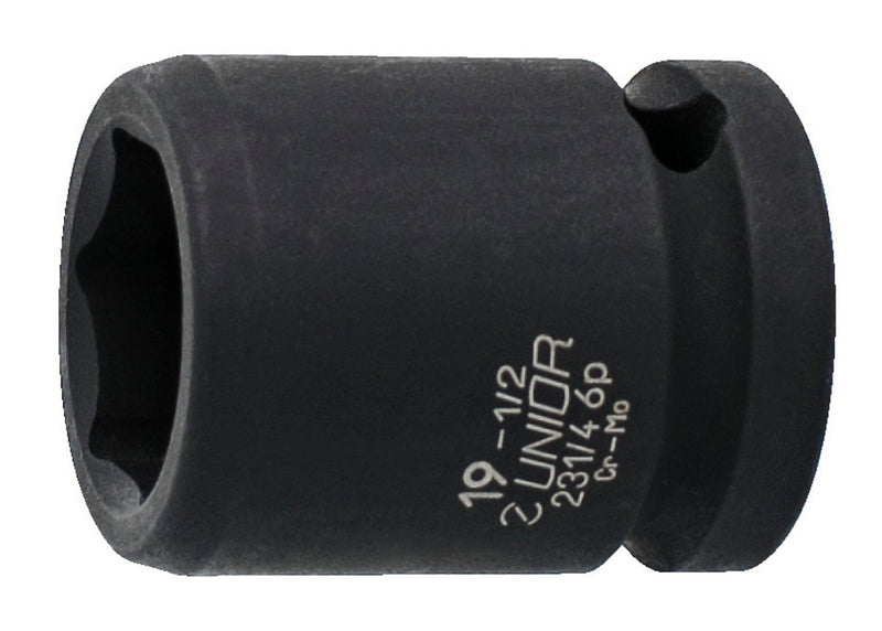 Impact socket 1/2", 6 point, 13