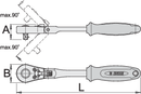 Flexible reversible ratchet 3/8", 3/8"