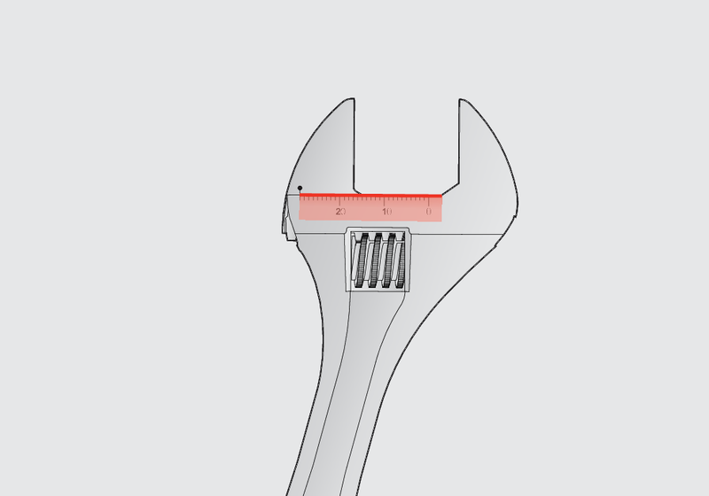 Adjustable wrench, 150