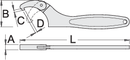 Flexible hook wrench, 15 - 35