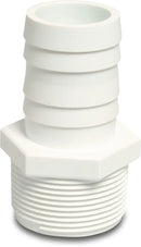 Profec Tail Adaptor PP 1 1/2" x 38mm Male Thread x Hose Tail 10Bar White | Profec | UK Supplier | Roladex