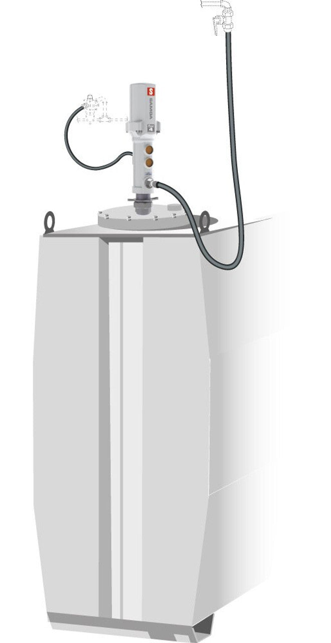 SAMOA Pumpmaster 4 - 5:1 Ratio Air Operated High Volume Tank Mounted Pump Kit with PRV Kit  Roladex UK