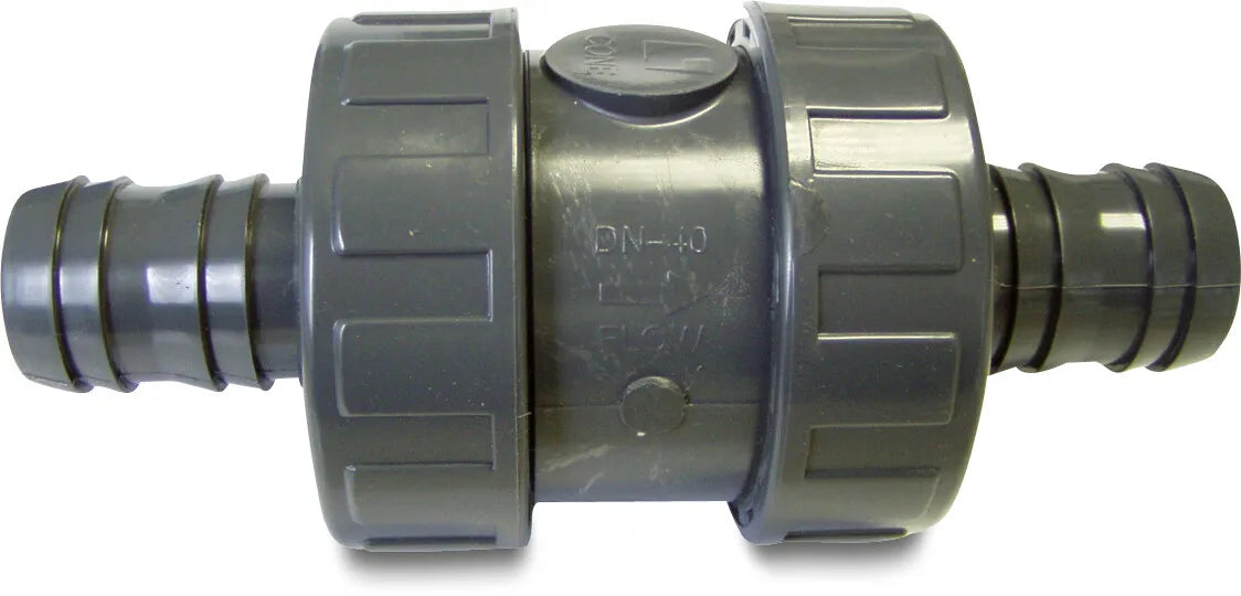 Profec Return Valve Pvc-U 38mm Hose Tail 10Bar Grey | Profec | UK Supplier | Roladex
