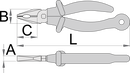 Combination pliers, for safe work at heights, 180