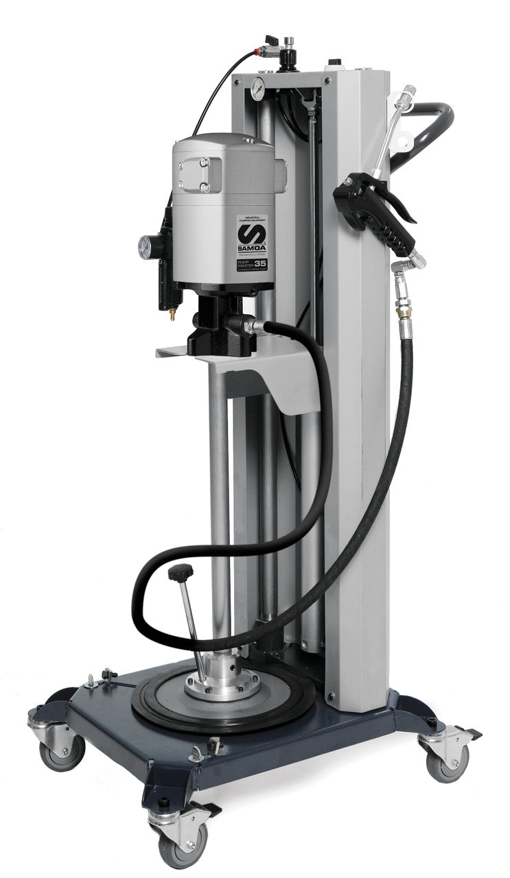 SAMOA Pumpmaster 35 - 60:1 Ratio Air Operated Mobile Grease Extrusion Unit for 12.5 - 20kg Pails  Roladex UK