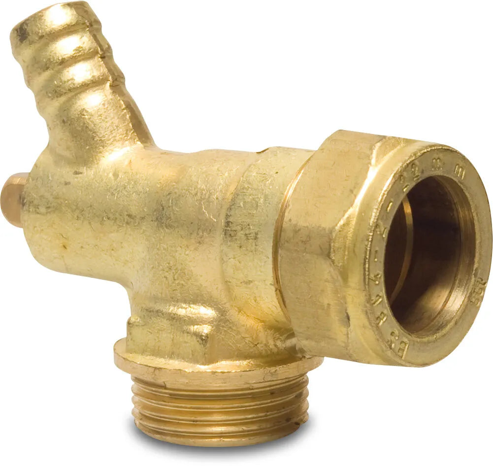 Bonfix Elbow 90° Brass 15mm x 1/2" Compression Fitting x Male Thread With Tap | Bonfix | UK Supplier | Roladex