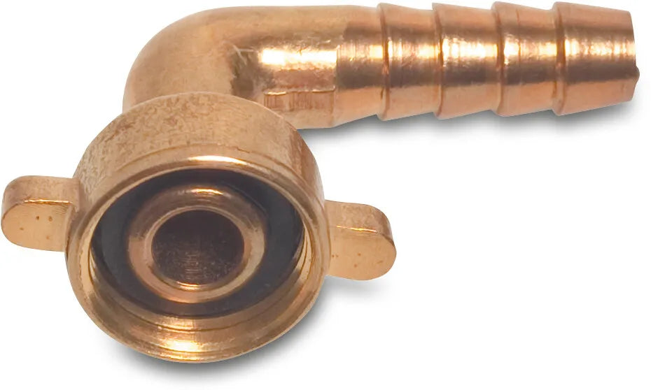 Profec Tail 2/3 Union Adaptor Elbow 90° Brass 3/4" x 10mm Female Threaded Nut x Hose Tail Type Flat Seal | Profec | UK Supplier | Roladex