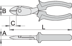 Unior | 608700 | Heavy duty diagonal cutting nippers - 180mm