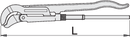 Pipe wrench 45°, Swedish pattern, S - form, 1