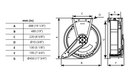Samoa | 506301 | RM-12S Single Arm Hose Reel for Grease & Hydraulic Fluid - 10m x 3/8"