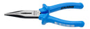 Long nose pliers with side cutter and pipe grip, straight, 200