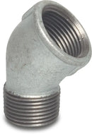 Profec Elbow 45° Galvanised Cast Iron 1 1/4" Female Thread x Male Thread 25Bar | Profec | UK Supplier | Roladex