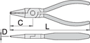 Internal lock rings pliers, straight, 220 x 40 - 100