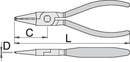 Internal lock rings pliers, straight, for safe work at heights, 180