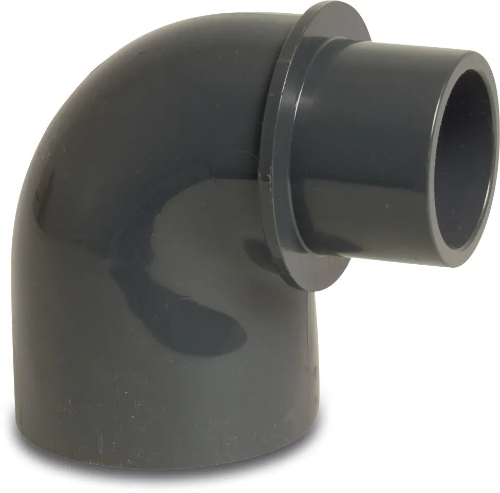 Profec Elbow 90° Pvc-U 50/63mm x 63mm Glue Socket/Glue Spigot x Glue Socket 10Bar Grey | Profec | UK Supplier | Roladex
