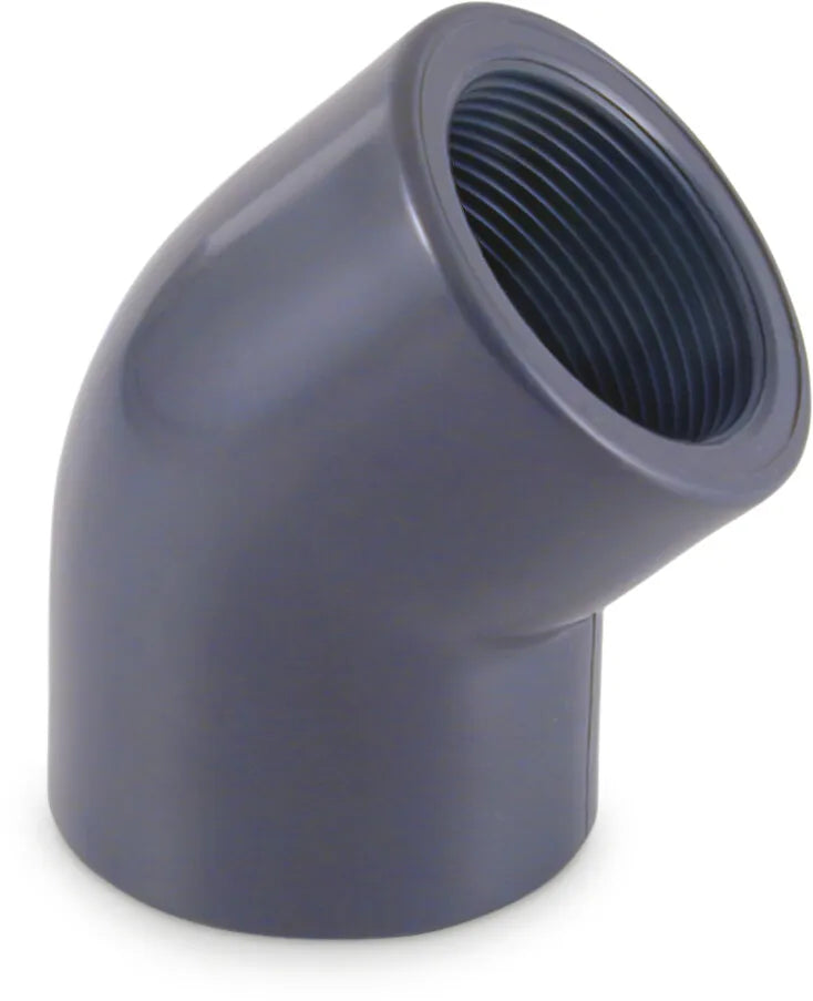 Profec 45° Pvc-U 1" Female Thread 10Bar Grey | Profec | UK Supplier | Roladex