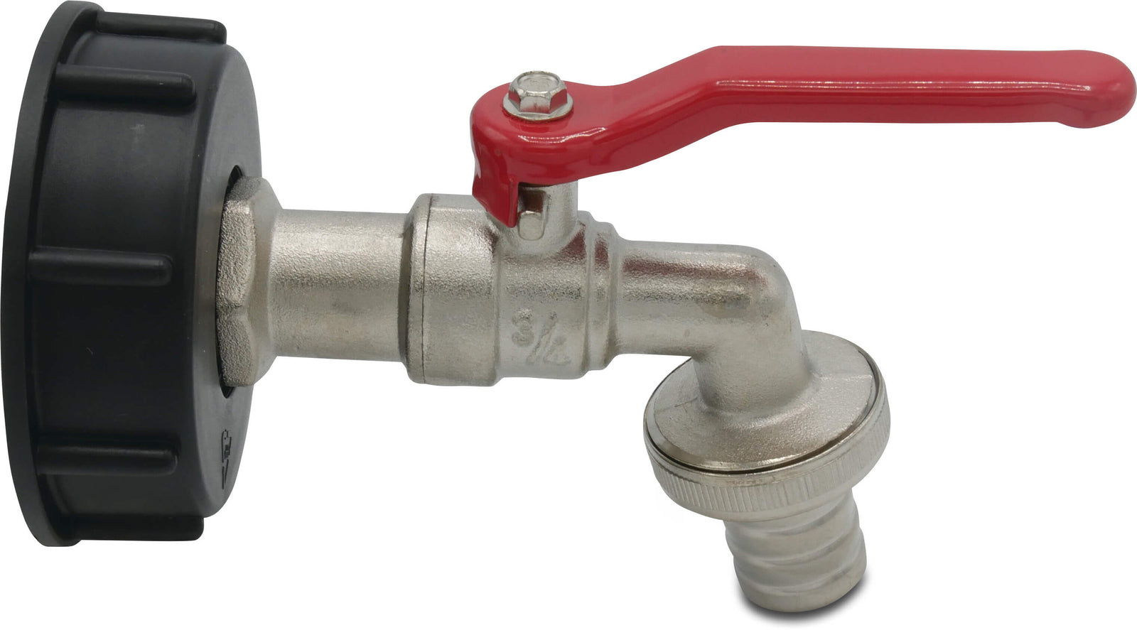 Profec Tap Set For Ibc Tank Brass Nickel Plated S60 x 2" x 3/4" Male Thread x Hose Tail | Profec | UK Supplier | Roladex