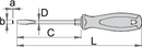 Flat screwdriver TBI with hexagon bolster, 1.6 x 10.0 x 175